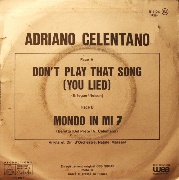 Adriano Celentano : Don't Play That Song / Mondo In Mi 7 (7")