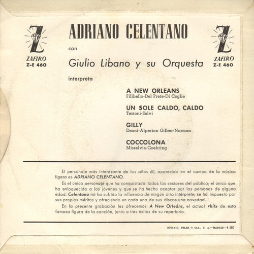 Adriano Celentano : A New Orleans (7", EP, Mono)