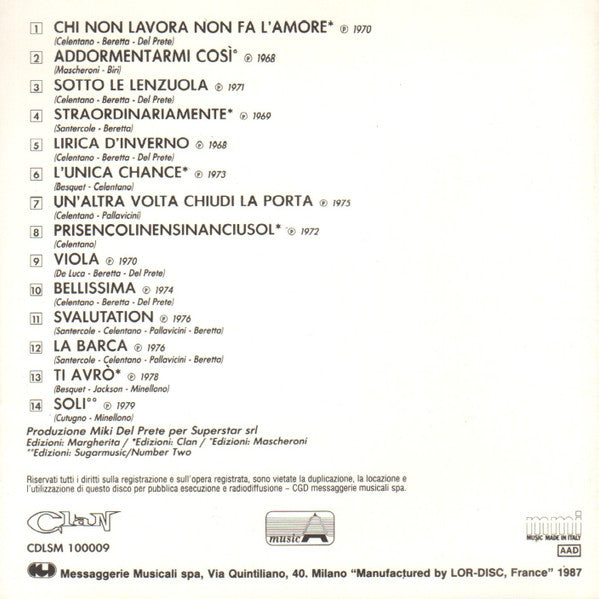 Adriano Celentano : Soli (CD, Comp)