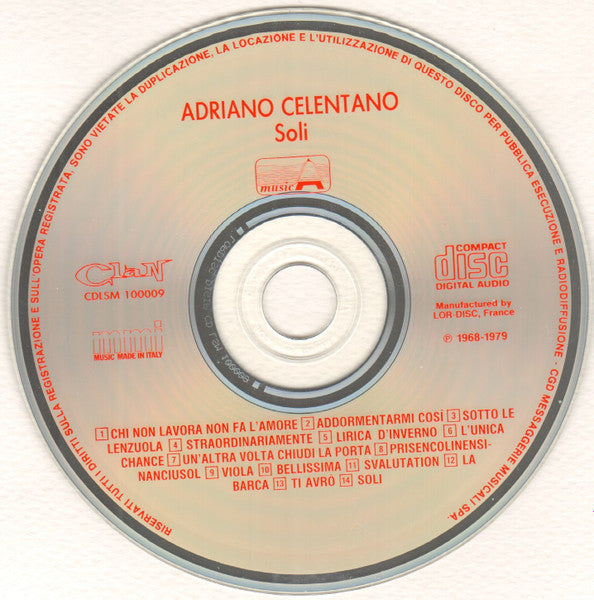 Adriano Celentano : Soli (CD, Comp)