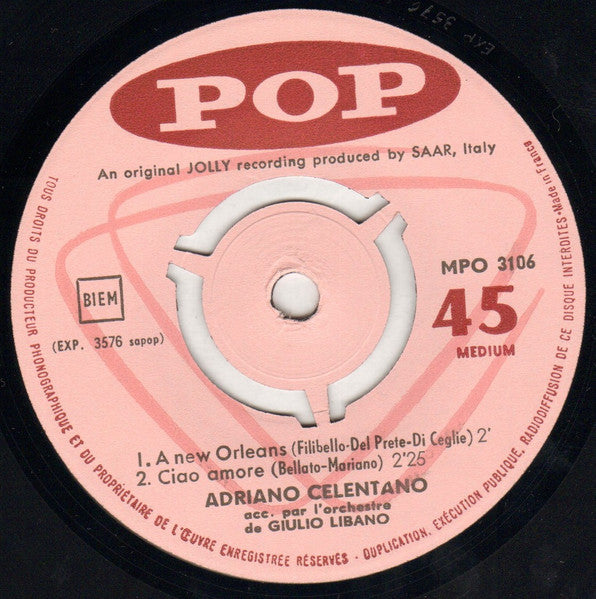 Adriano Celentano : A New Orleans (7", EP)