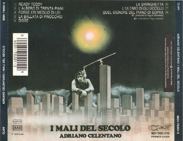Adriano Celentano : I Mali Del Secolo (CD, Album, RE, RM)