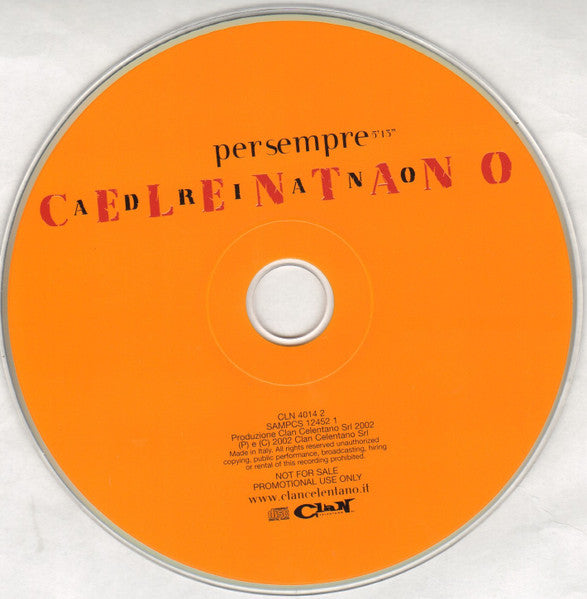 Adriano Celentano : Per Sempre (CD, Single, Promo)