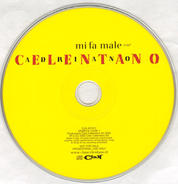 Adriano Celentano : Mi Fa Male (CD, Single, Promo)