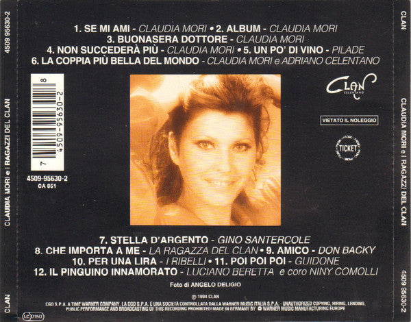 Claudia Mori : Claudia Mori E I Ragazzi Del Clan (CD, Comp)