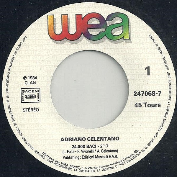 Adriano Celentano : 24.000 Baci (7", Single)